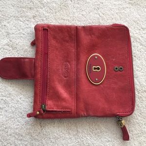 Red fossil wallet